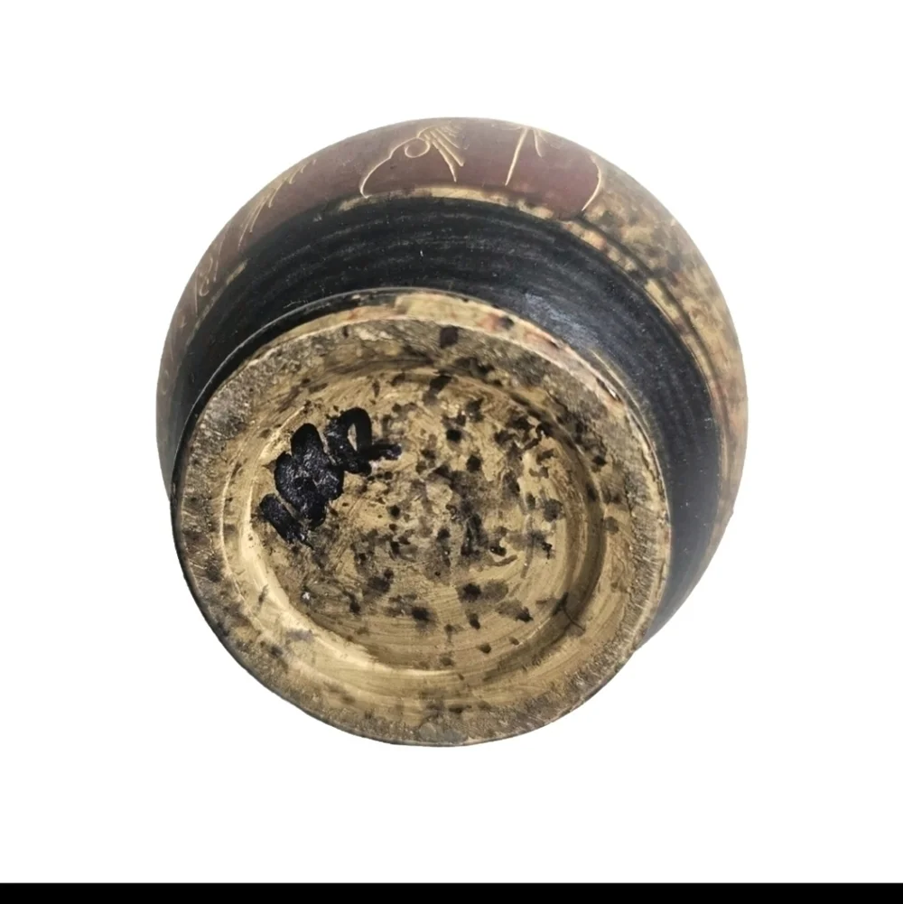 Collectible Handpainted Black Decorative Greek Pottery Vase